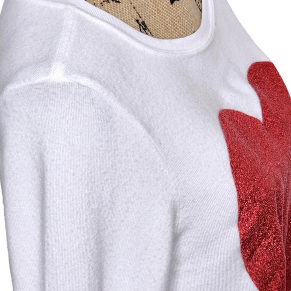 Wildfox Heart Oversized Sweatshirt (Size XXS) and Scarf Set Red Sparkle Heart - Picture 10 of 15